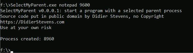 Spoofing the parent of notepad