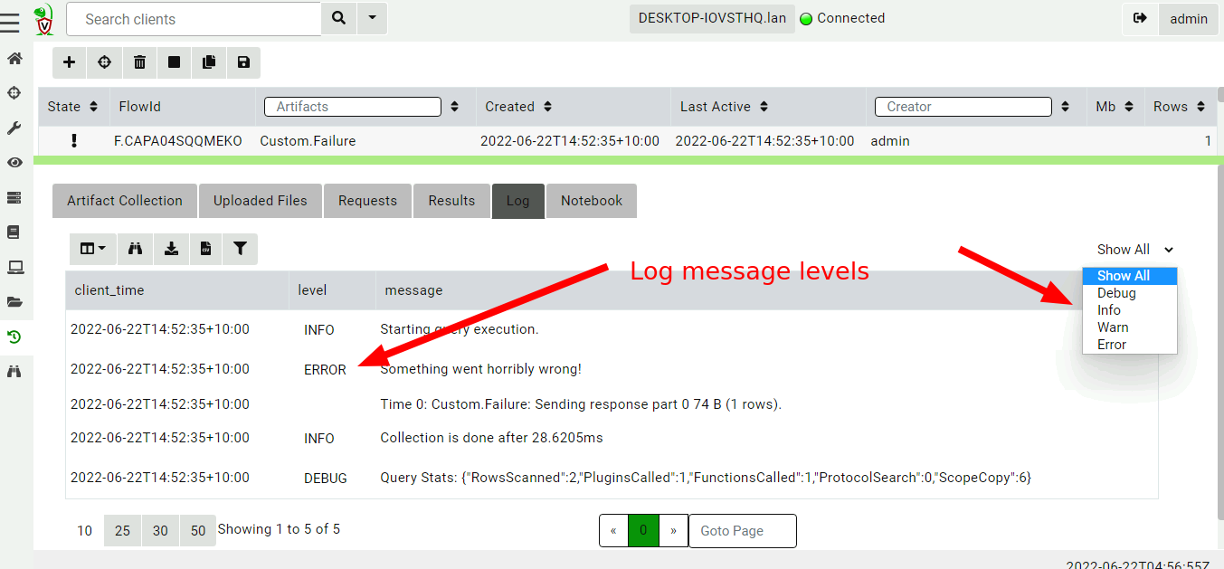 Query Log messages have their own log level