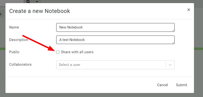Sharing a notebook with all users
