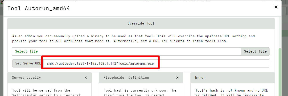 Serving a third party tool from an SMB server