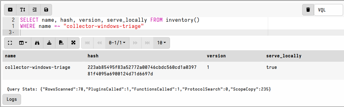 Querying the inventory in a notebook