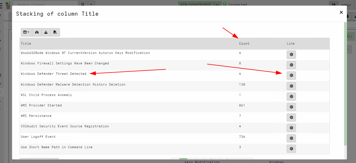 Viewing column summaries